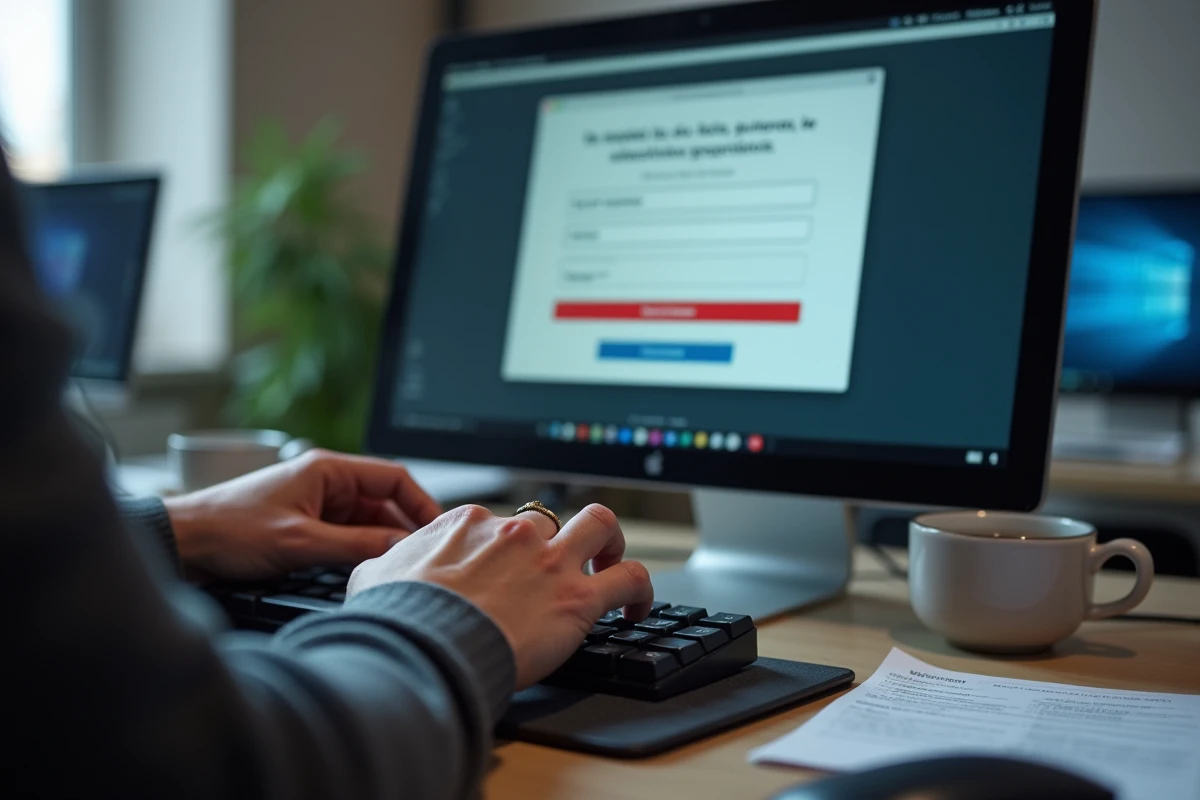 Écran d'ordinateur affichant une erreur de connexion sur un portail institutionnel de type Ecampus Police